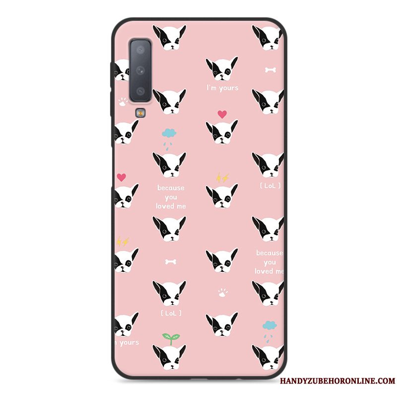 Etui Samsung Galaxy A7 2018 Cartoon Sort Anti-fald, Cover Samsung Galaxy A7 2018 Blød Telefon