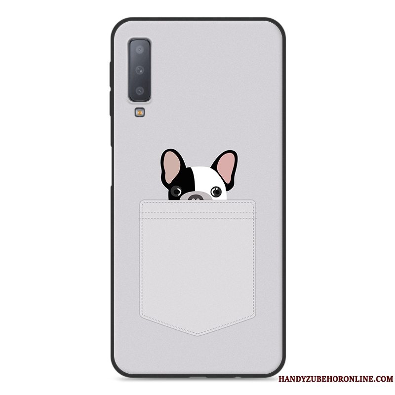 Etui Samsung Galaxy A7 2018 Cartoon Sort Anti-fald, Cover Samsung Galaxy A7 2018 Blød Telefon