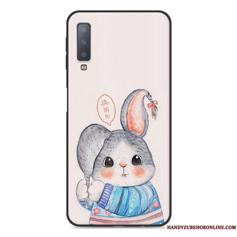 Etui Samsung Galaxy A7 2018 Cartoon Sort Anti-fald, Cover Samsung Galaxy A7 2018 Blød Telefon