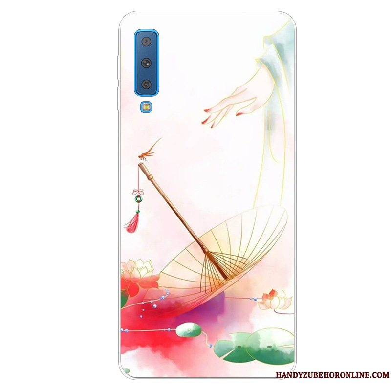 Etui Samsung Galaxy A7 2018 Cartoon Telefonhård, Cover Samsung Galaxy A7 2018 Blød Vind Frisk