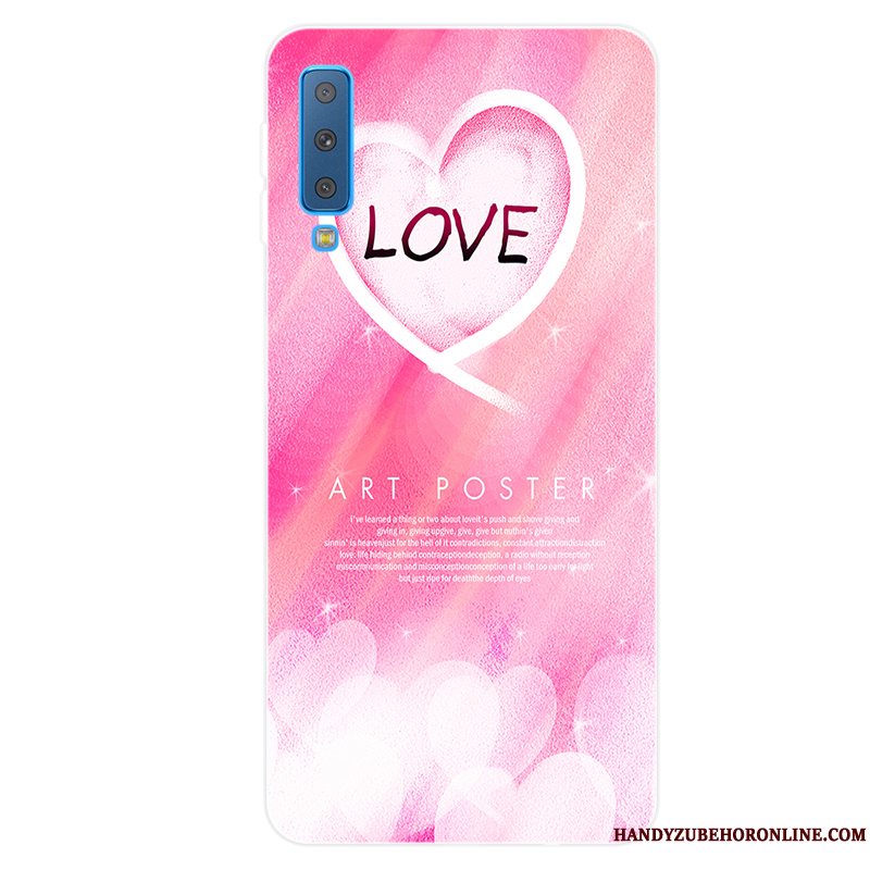 Etui Samsung Galaxy A7 2018 Tasker Lille Sektion Frisk, Cover Samsung Galaxy A7 2018 Blød Anti-fald Lyserød