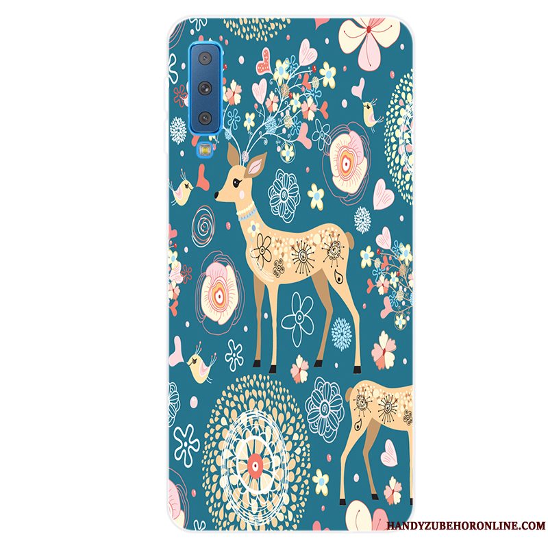 Etui Samsung Galaxy A7 2018 Tasker Lille Sektion Frisk, Cover Samsung Galaxy A7 2018 Blød Anti-fald Lyserød