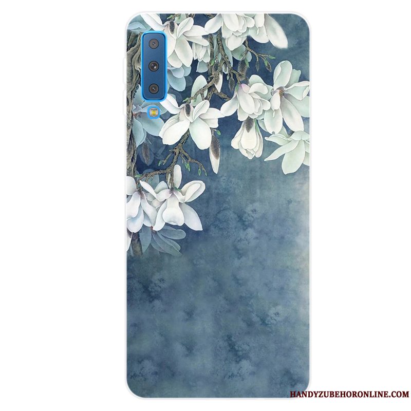 Etui Samsung Galaxy A7 2018 Tasker Lille Sektion Frisk, Cover Samsung Galaxy A7 2018 Blød Anti-fald Lyserød