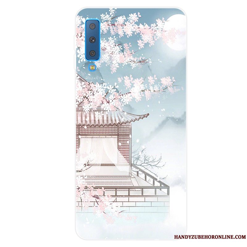 Etui Samsung Galaxy A7 2018 Tasker Lille Sektion Frisk, Cover Samsung Galaxy A7 2018 Blød Anti-fald Lyserød