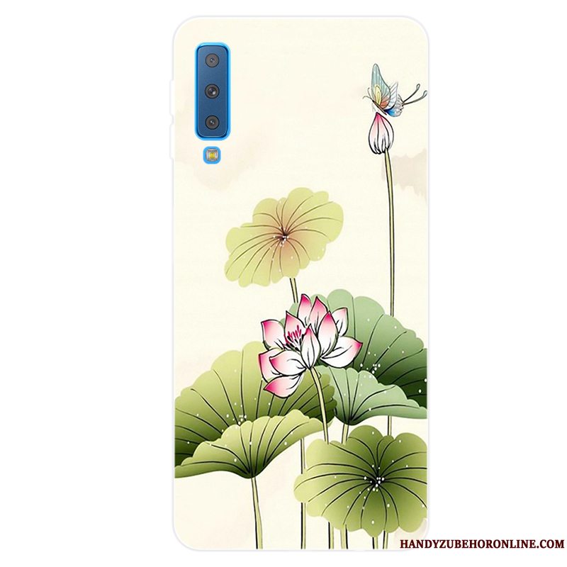 Etui Samsung Galaxy A7 2018 Tasker Lille Sektion Frisk, Cover Samsung Galaxy A7 2018 Blød Anti-fald Lyserød