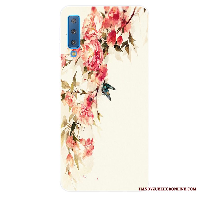 Etui Samsung Galaxy A7 2018 Tasker Lille Sektion Frisk, Cover Samsung Galaxy A7 2018 Blød Anti-fald Lyserød