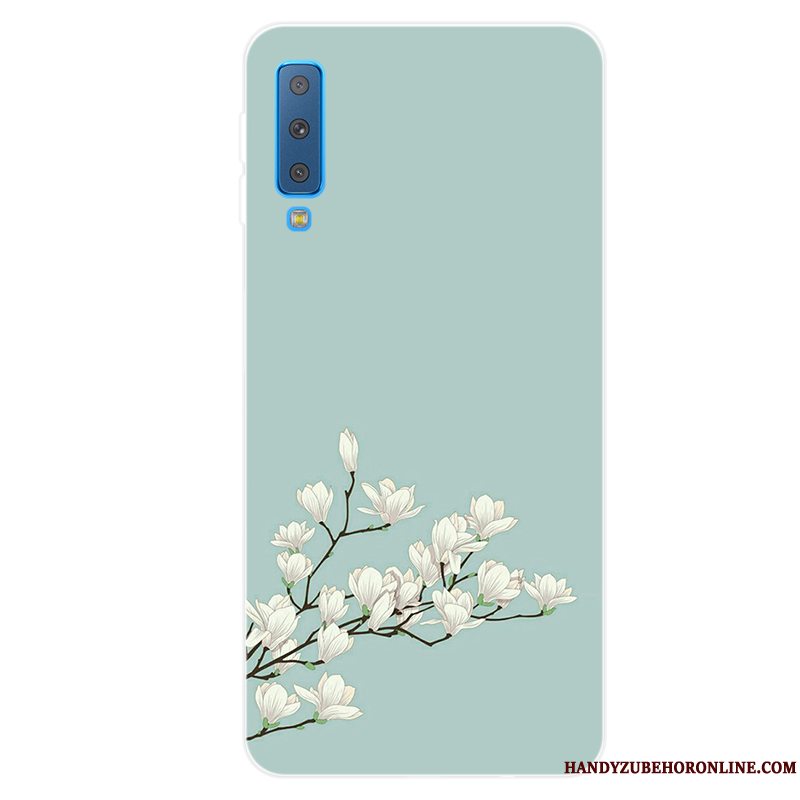 Etui Samsung Galaxy A7 2018 Tasker Lille Sektion Frisk, Cover Samsung Galaxy A7 2018 Blød Anti-fald Lyserød