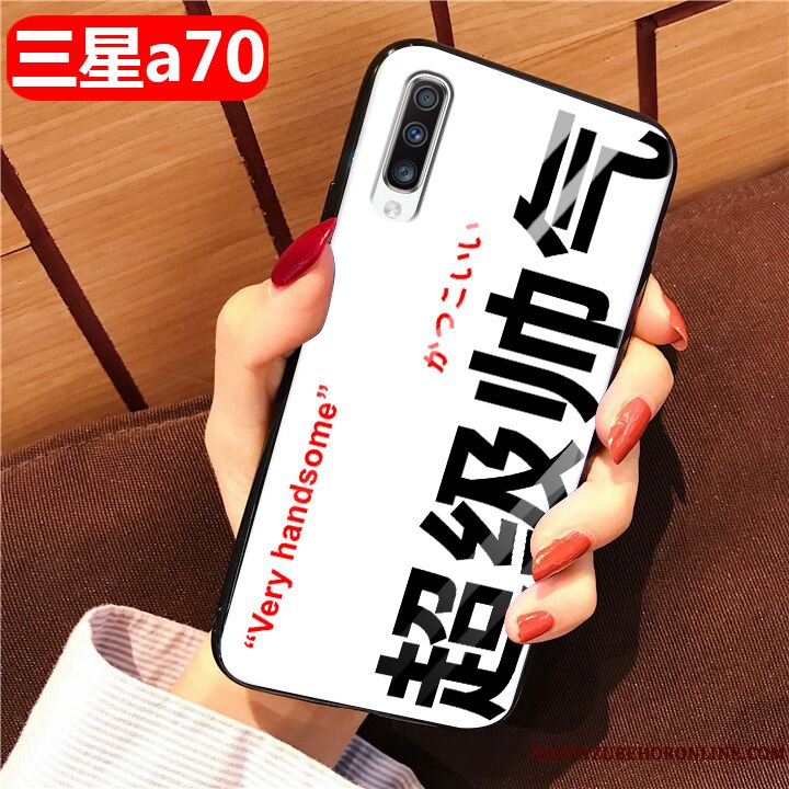 Etui Samsung Galaxy A70 Beskyttelse Sort Trend, Cover Samsung Galaxy A70 Glas Telefon