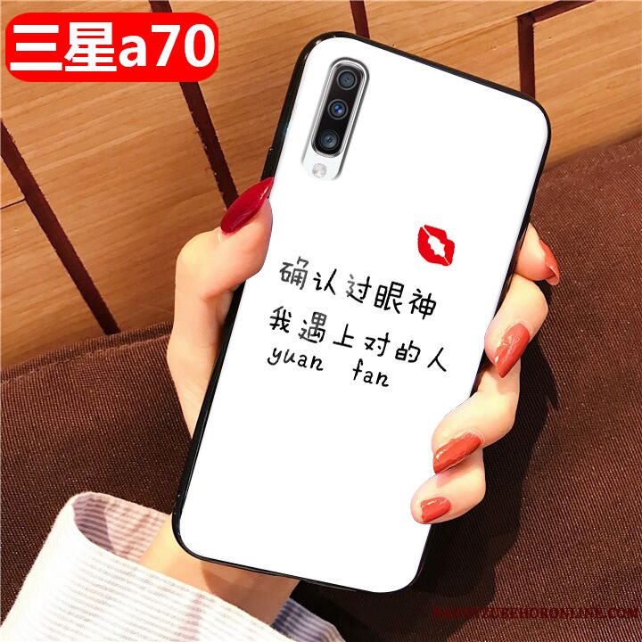 Etui Samsung Galaxy A70 Beskyttelse Sort Trend, Cover Samsung Galaxy A70 Glas Telefon