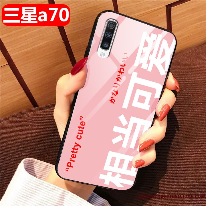 Etui Samsung Galaxy A70 Beskyttelse Sort Trend, Cover Samsung Galaxy A70 Glas Telefon