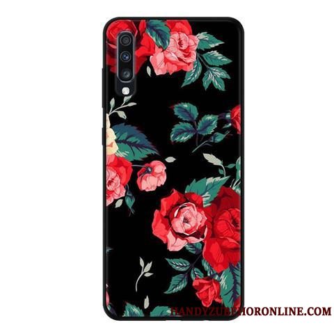 Etui Samsung Galaxy A70 Beskyttelse Telefonsort, Cover Samsung Galaxy A70 Blød Lyserød Nubuck