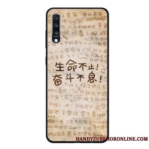 Etui Samsung Galaxy A70 Beskyttelse Telefonsort, Cover Samsung Galaxy A70 Blød Lyserød Nubuck