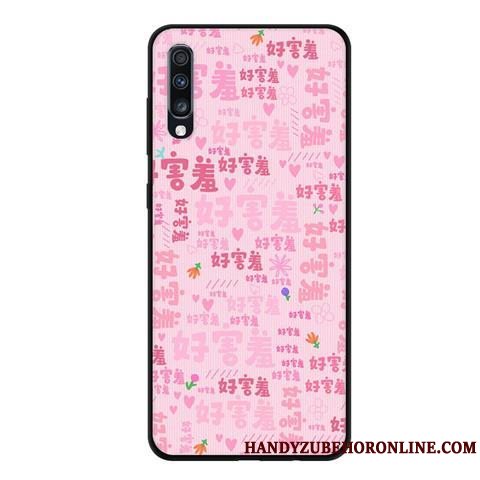 Etui Samsung Galaxy A70 Beskyttelse Telefonsort, Cover Samsung Galaxy A70 Blød Lyserød Nubuck