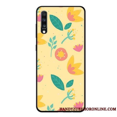 Etui Samsung Galaxy A70 Beskyttelse Telefonsort, Cover Samsung Galaxy A70 Blød Lyserød Nubuck