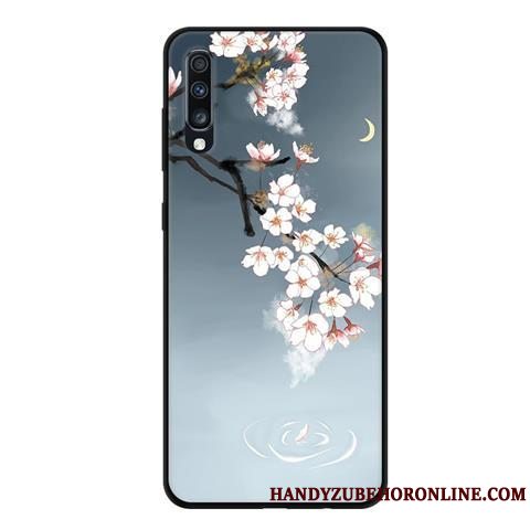 Etui Samsung Galaxy A70 Beskyttelse Telefonsort, Cover Samsung Galaxy A70 Blød Lyserød Nubuck