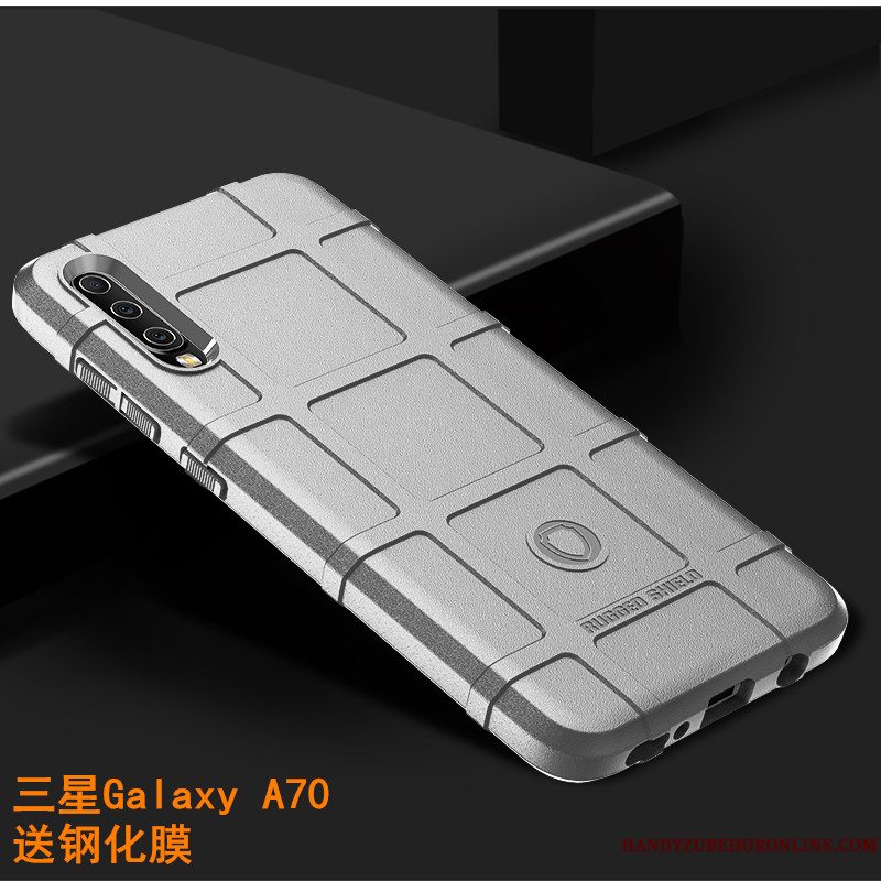 Etui Samsung Galaxy A70 Beskyttelse Tre Forsvar Mønster, Cover Samsung Galaxy A70 Tasker Telefontykke