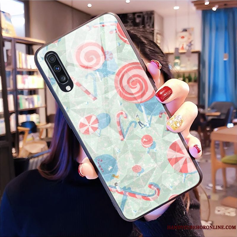 Etui Samsung Galaxy A70 Blød Rombe Telefon, Cover Samsung Galaxy A70 Kreativ Grøn Trendy