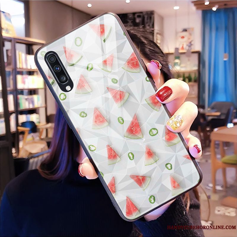 Etui Samsung Galaxy A70 Blød Rombe Telefon, Cover Samsung Galaxy A70 Kreativ Grøn Trendy