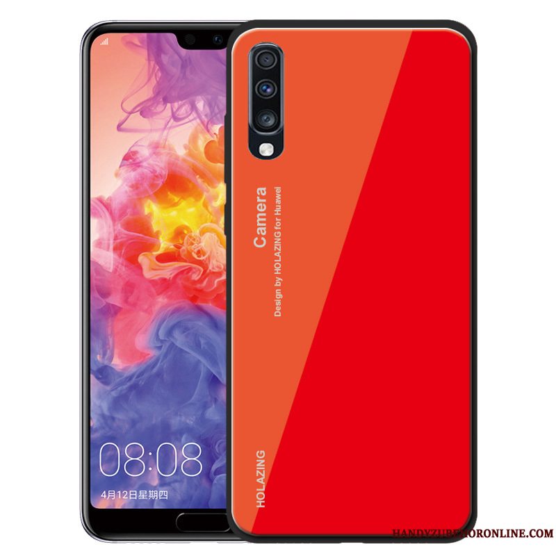 Etui Samsung Galaxy A70 Blød Solid Farve Grøn, Cover Samsung Galaxy A70 Silikone Telefonanti-fald