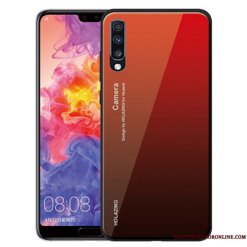 Etui Samsung Galaxy A70 Blød Solid Farve Grøn, Cover Samsung Galaxy A70 Silikone Telefonanti-fald