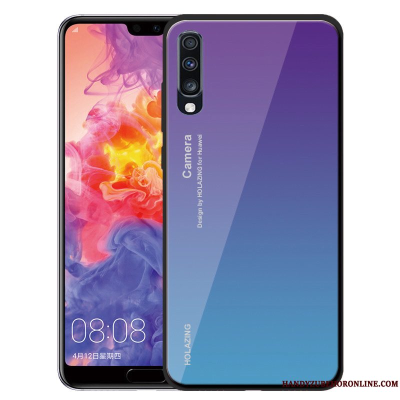 Etui Samsung Galaxy A70 Blød Solid Farve Grøn, Cover Samsung Galaxy A70 Silikone Telefonanti-fald