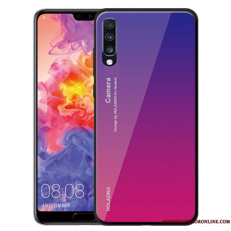 Etui Samsung Galaxy A70 Blød Solid Farve Grøn, Cover Samsung Galaxy A70 Silikone Telefonanti-fald