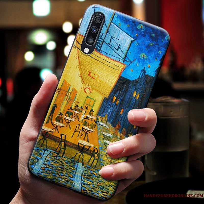 Etui Samsung Galaxy A70 Blød Telefonaf Personlighed, Cover Samsung Galaxy A70 Kreativ Vind Blå