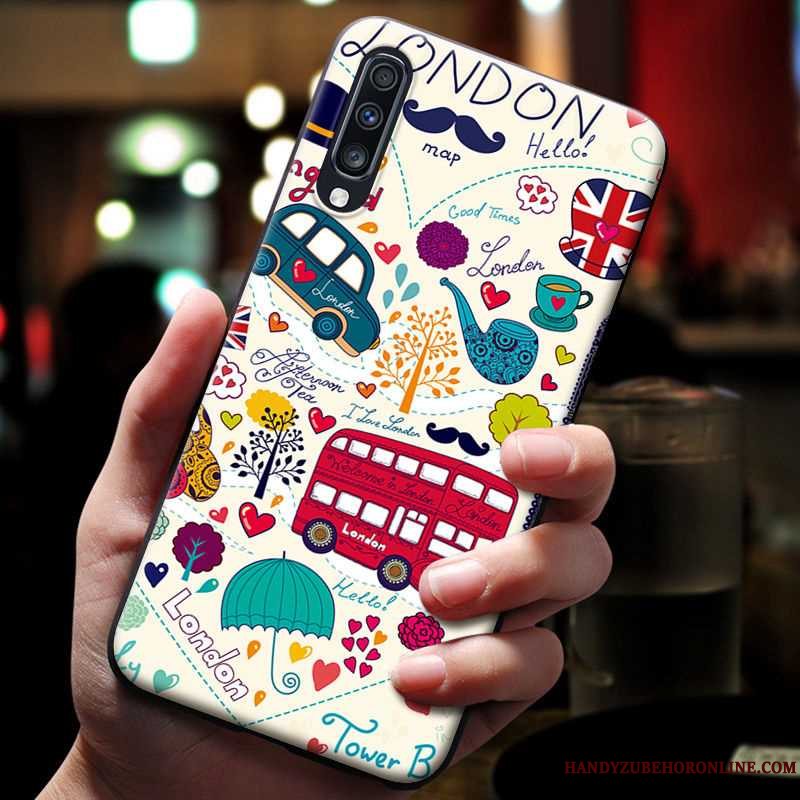 Etui Samsung Galaxy A70 Blød Telefonaf Personlighed, Cover Samsung Galaxy A70 Kreativ Vind Blå