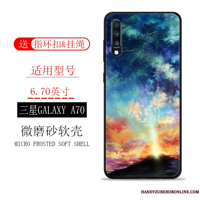 Etui Samsung Galaxy A70 Blød Telefonsort, Cover Samsung Galaxy A70 Beskyttelse Trendy Anti-fald