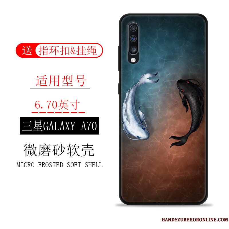 Etui Samsung Galaxy A70 Blød Telefonsort, Cover Samsung Galaxy A70 Beskyttelse Trendy Anti-fald