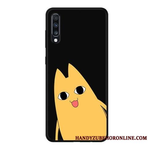 Etui Samsung Galaxy A70 Cartoon Blonder Gaze, Cover Samsung Galaxy A70 Blød Nubuck Sort