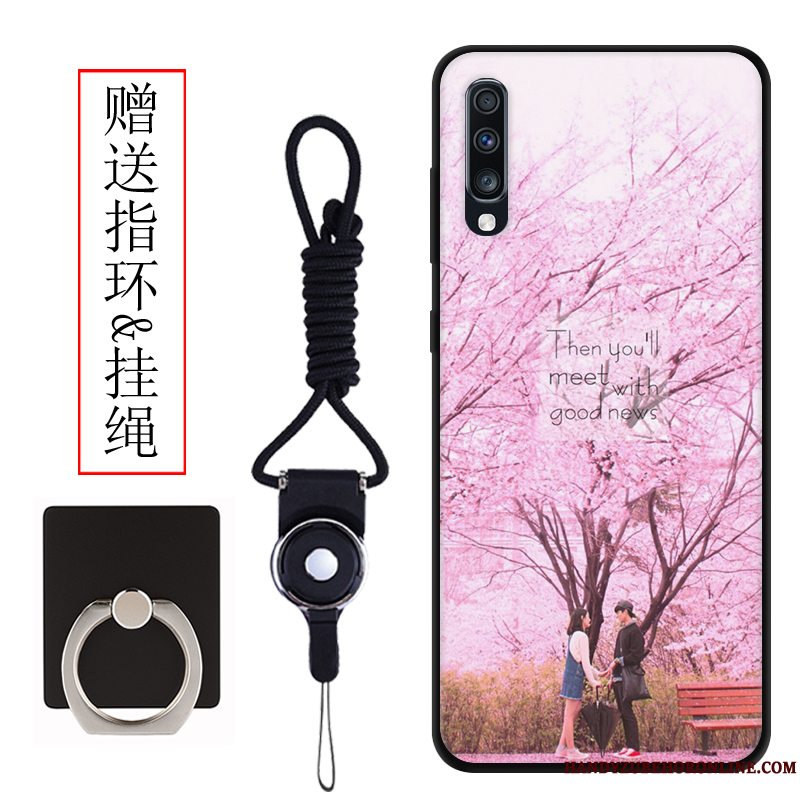 Etui Samsung Galaxy A70 Cartoon Lyse Nubuck, Cover Samsung Galaxy A70 Beskyttelse Telefonvind