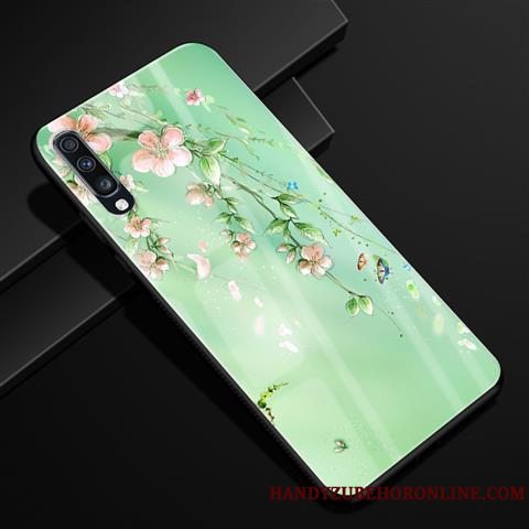 Etui Samsung Galaxy A70 Kreativ Anti-fald Grøn, Cover Samsung Galaxy A70 Beskyttelse Frisk Glas