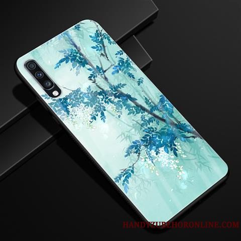 Etui Samsung Galaxy A70 Kreativ Anti-fald Grøn, Cover Samsung Galaxy A70 Beskyttelse Frisk Glas