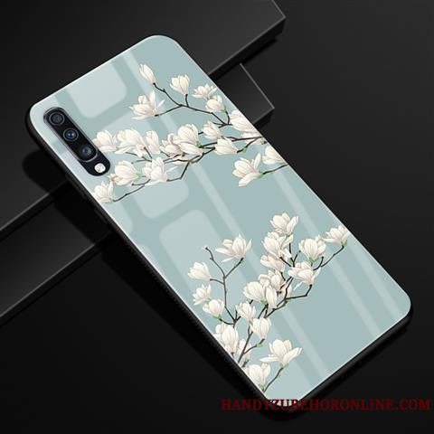 Etui Samsung Galaxy A70 Kreativ Anti-fald Grøn, Cover Samsung Galaxy A70 Beskyttelse Frisk Glas