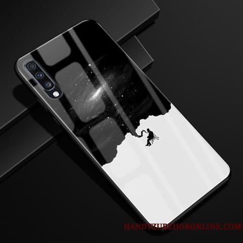 Etui Samsung Galaxy A70 Kreativ Glas Anti-fald, Cover Samsung Galaxy A70 Beskyttelse Telefonblå