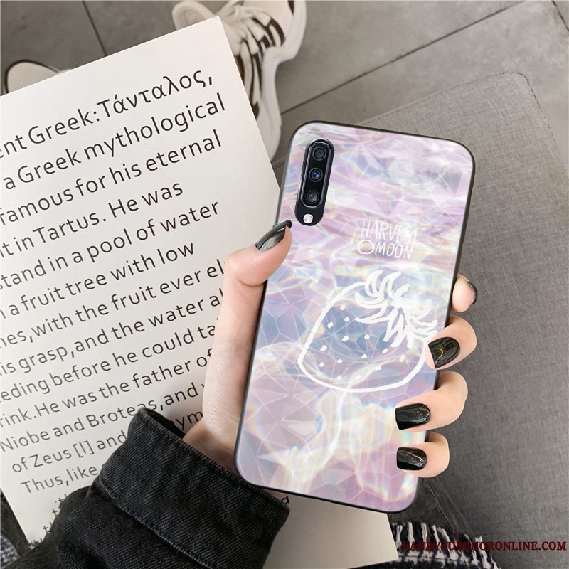 Etui Samsung Galaxy A70 Mode Farvet Telefon, Cover Samsung Galaxy A70 Rombe Blå