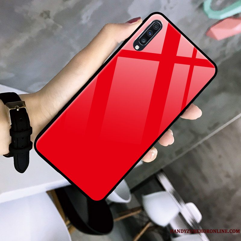 Etui Samsung Galaxy A70 Mode Net Red Gul, Cover Samsung Galaxy A70 Beskyttelse Glas Af Personlighed