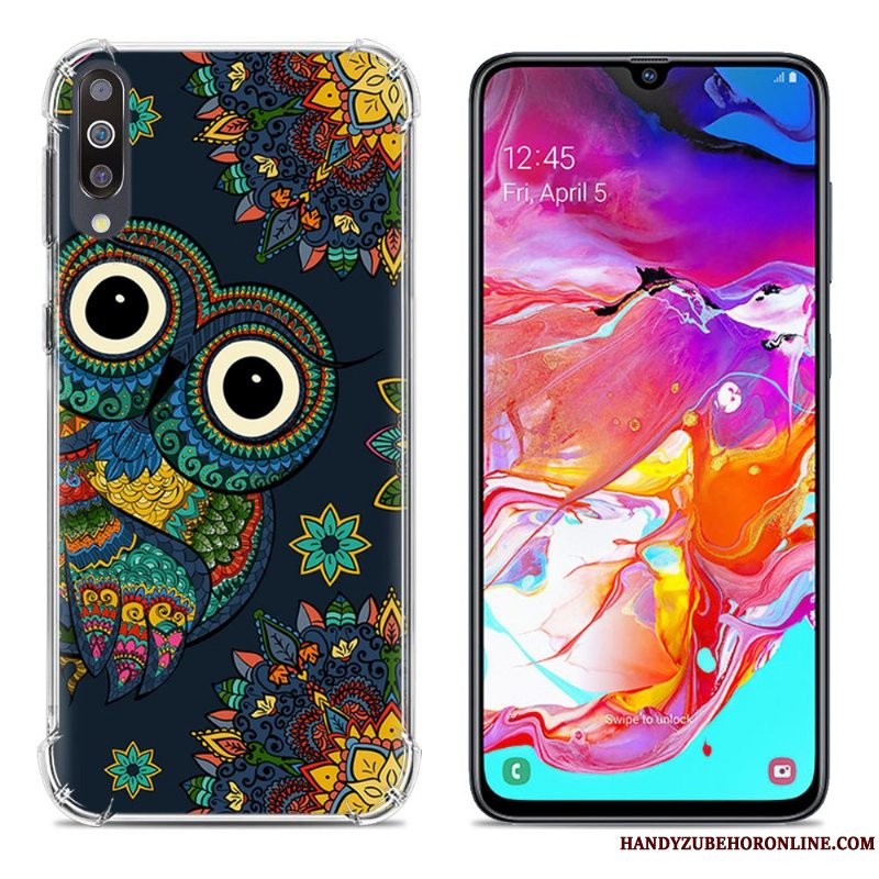 Etui Samsung Galaxy A70 Silikone Anti-fald Grøn, Cover Samsung Galaxy A70 Tasker Telefongasbag