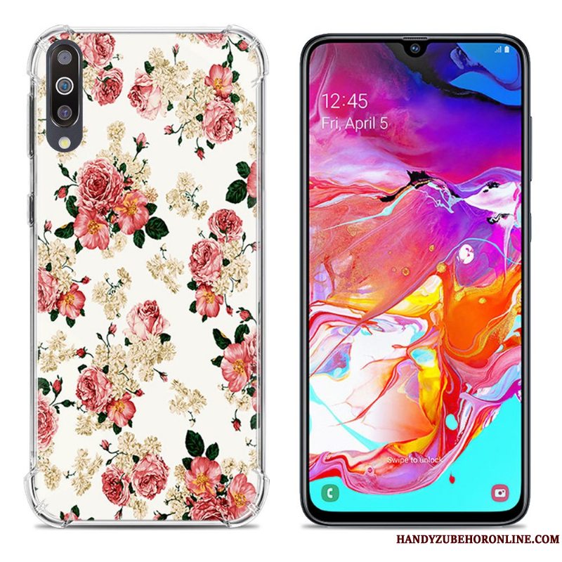 Etui Samsung Galaxy A70 Silikone Anti-fald Grøn, Cover Samsung Galaxy A70 Tasker Telefongasbag