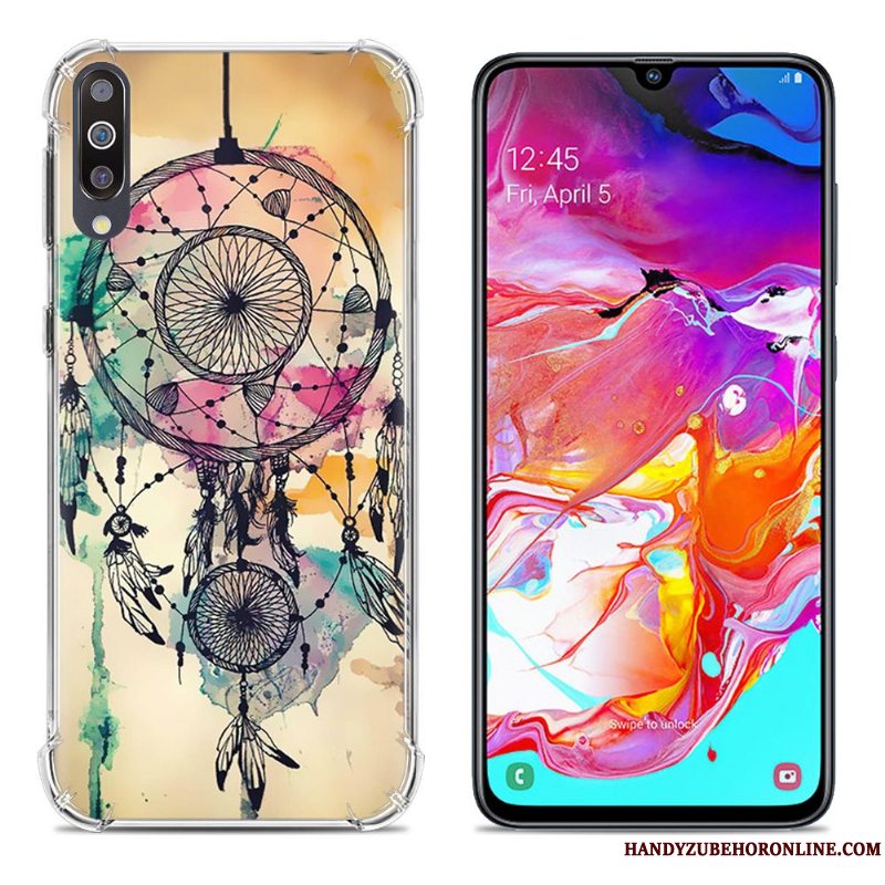 Etui Samsung Galaxy A70 Silikone Anti-fald Grøn, Cover Samsung Galaxy A70 Tasker Telefongasbag