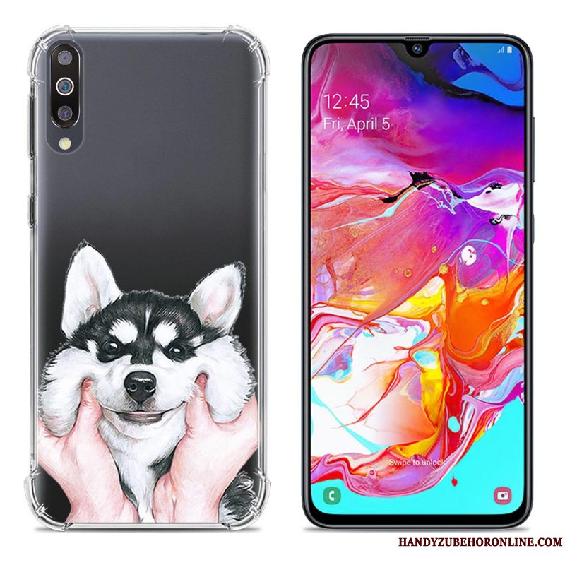 Etui Samsung Galaxy A70 Silikone Anti-fald Grøn, Cover Samsung Galaxy A70 Tasker Telefongasbag