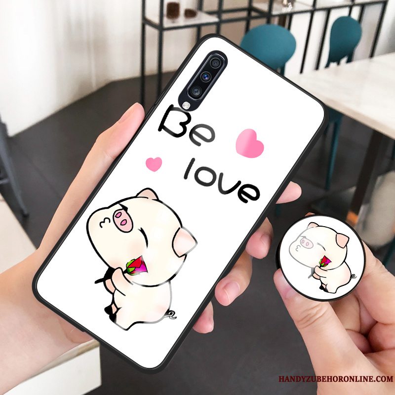 Etui Samsung Galaxy A70 Silikone Anti-fald Hård, Cover Samsung Galaxy A70 Cartoon Af Personlighed Hvid