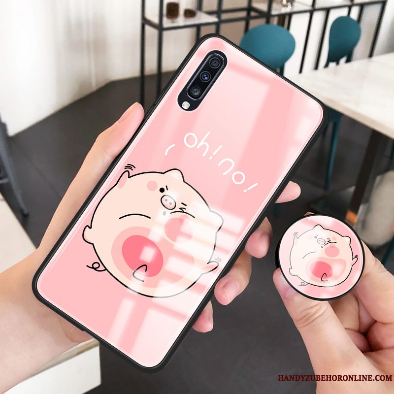 Etui Samsung Galaxy A70 Silikone Anti-fald Hård, Cover Samsung Galaxy A70 Cartoon Af Personlighed Hvid