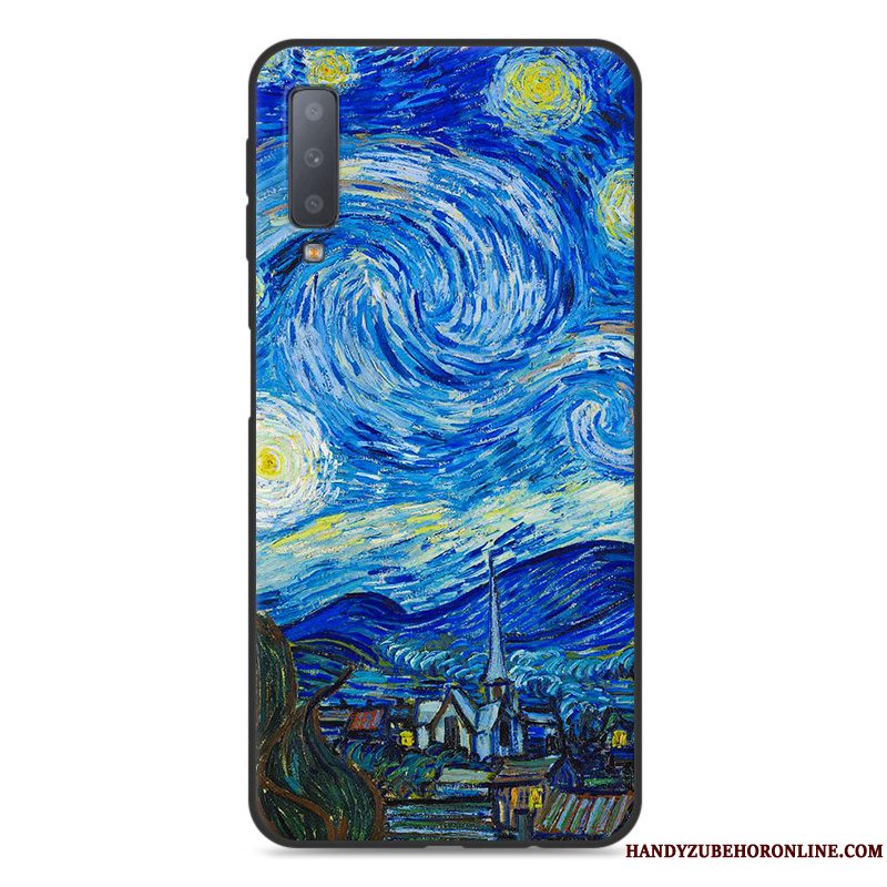 Etui Samsung Galaxy A70 Silikone Anti-fald Telefon, Cover Samsung Galaxy A70 Beskyttelse Blå