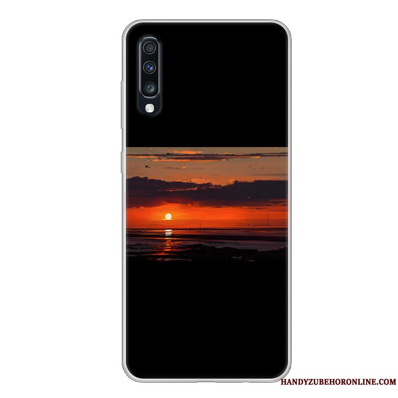 Etui Samsung Galaxy A70 Silikone Anti-fald Telefon, Cover Samsung Galaxy A70 Blød Hvid Sort