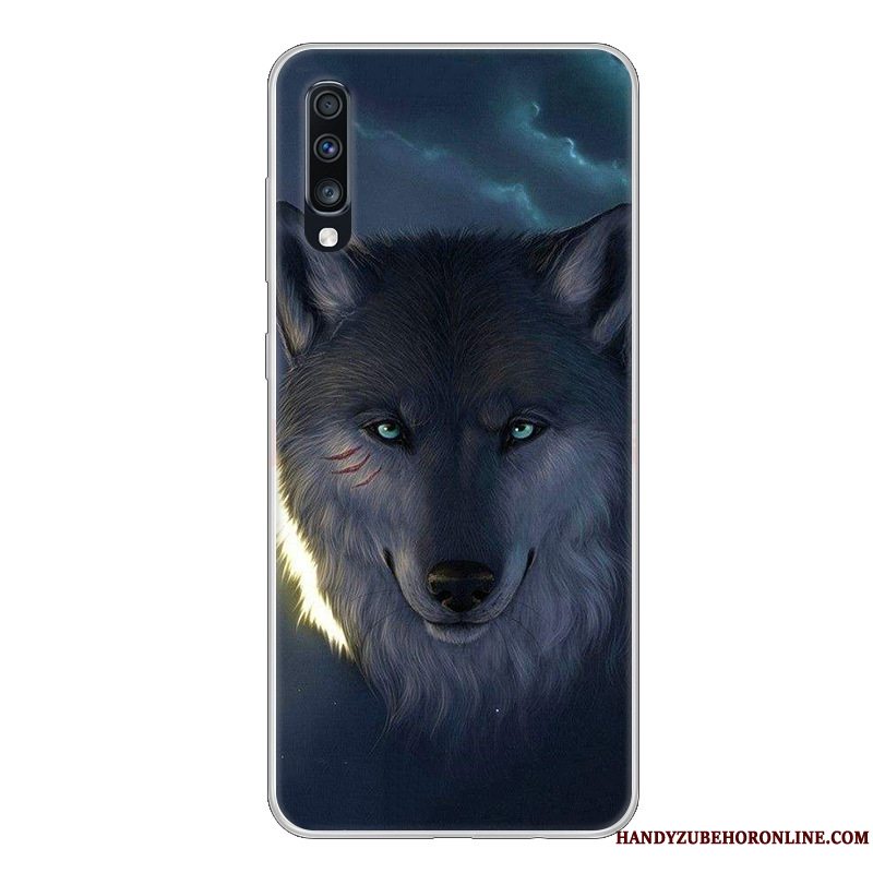 Etui Samsung Galaxy A70 Silikone Anti-fald Telefon, Cover Samsung Galaxy A70 Blød Hvid Sort