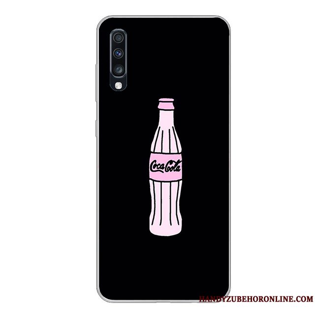 Etui Samsung Galaxy A70 Silikone Anti-fald Telefon, Cover Samsung Galaxy A70 Blød Hvid Sort