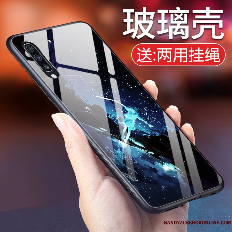 Etui Samsung Galaxy A70 Silikone Lyse Vind, Cover Samsung Galaxy A70 Beskyttelse Glas Telefon