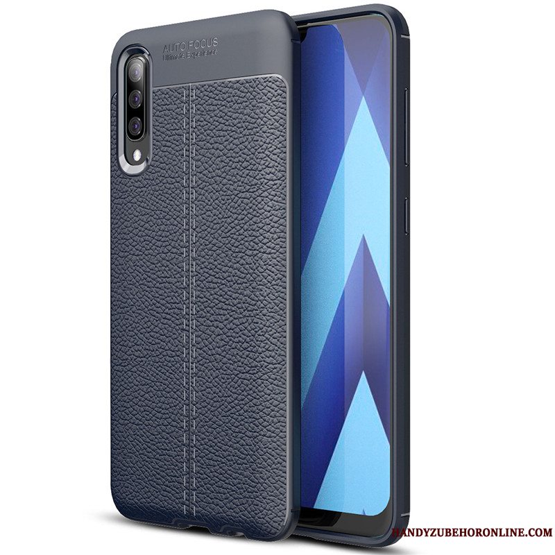 Etui Samsung Galaxy A70 Silikone Mønster Litchi, Cover Samsung Galaxy A70 Blød Telefonrød